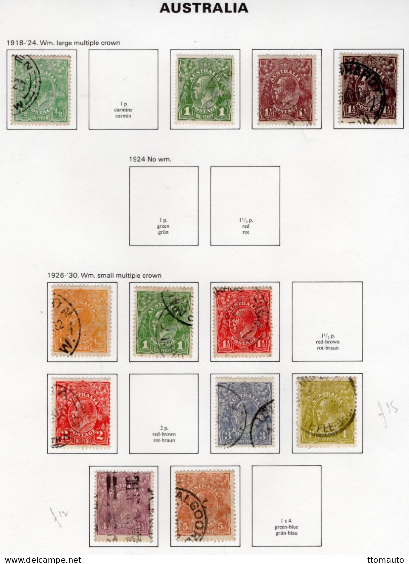 Australia 1918-1930 - George V Heads  - 12 Values Used/Obl. Timbres/Stamps - Gebruikt