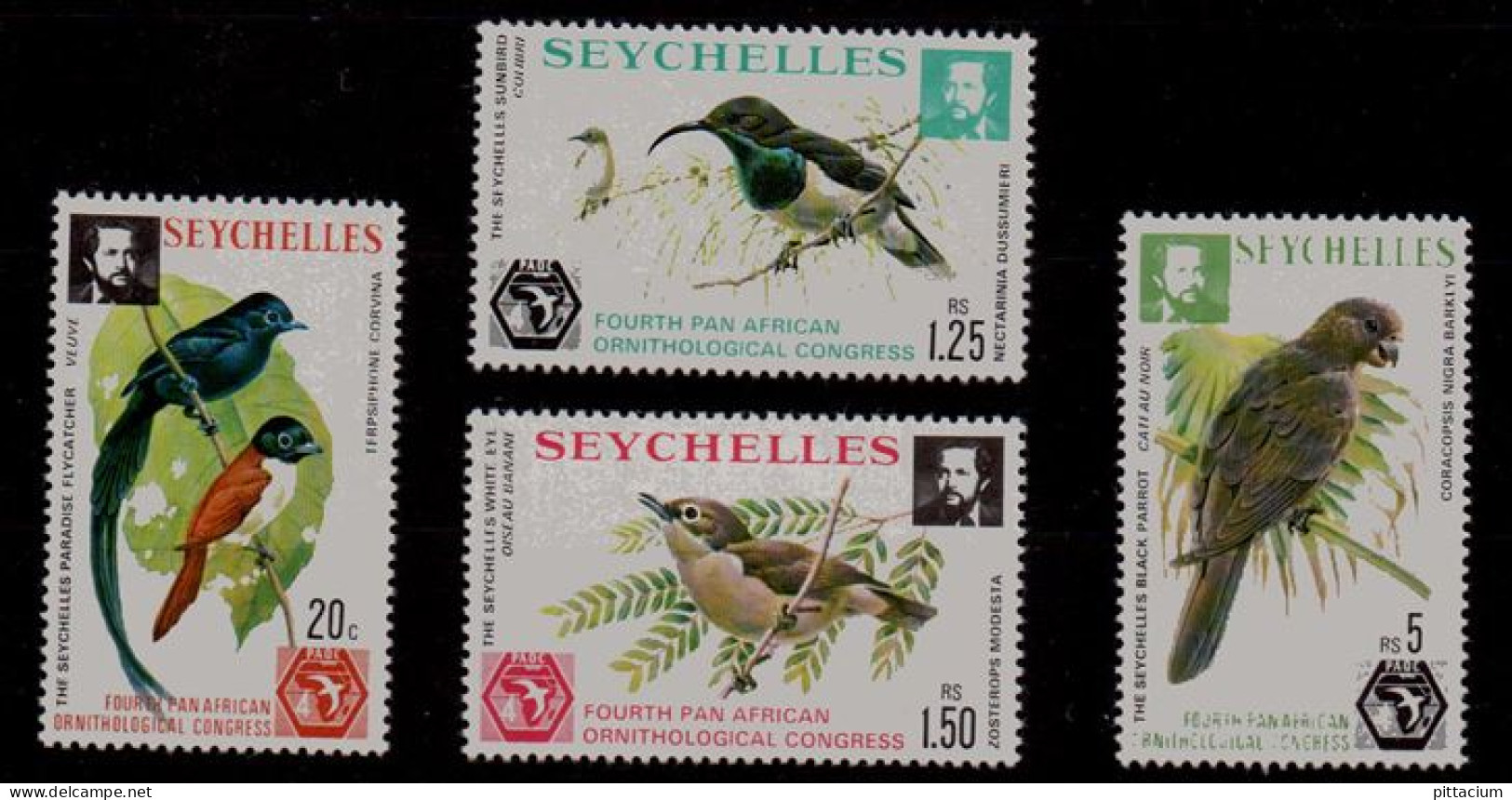 Seychellen 1976:  MichelNr.: 362 Bis 365, Postfrisch | Vögel, Ornithologie, Afrika - Seychelles (1976-...)