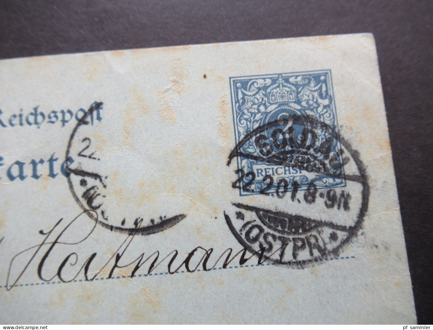 DR Reichspost 1901 GA Mit Tagesstempel Soldau Ostpreußen Geschrieben In Kämmersdorf Nach Leipzig Gesendet - Postkarten