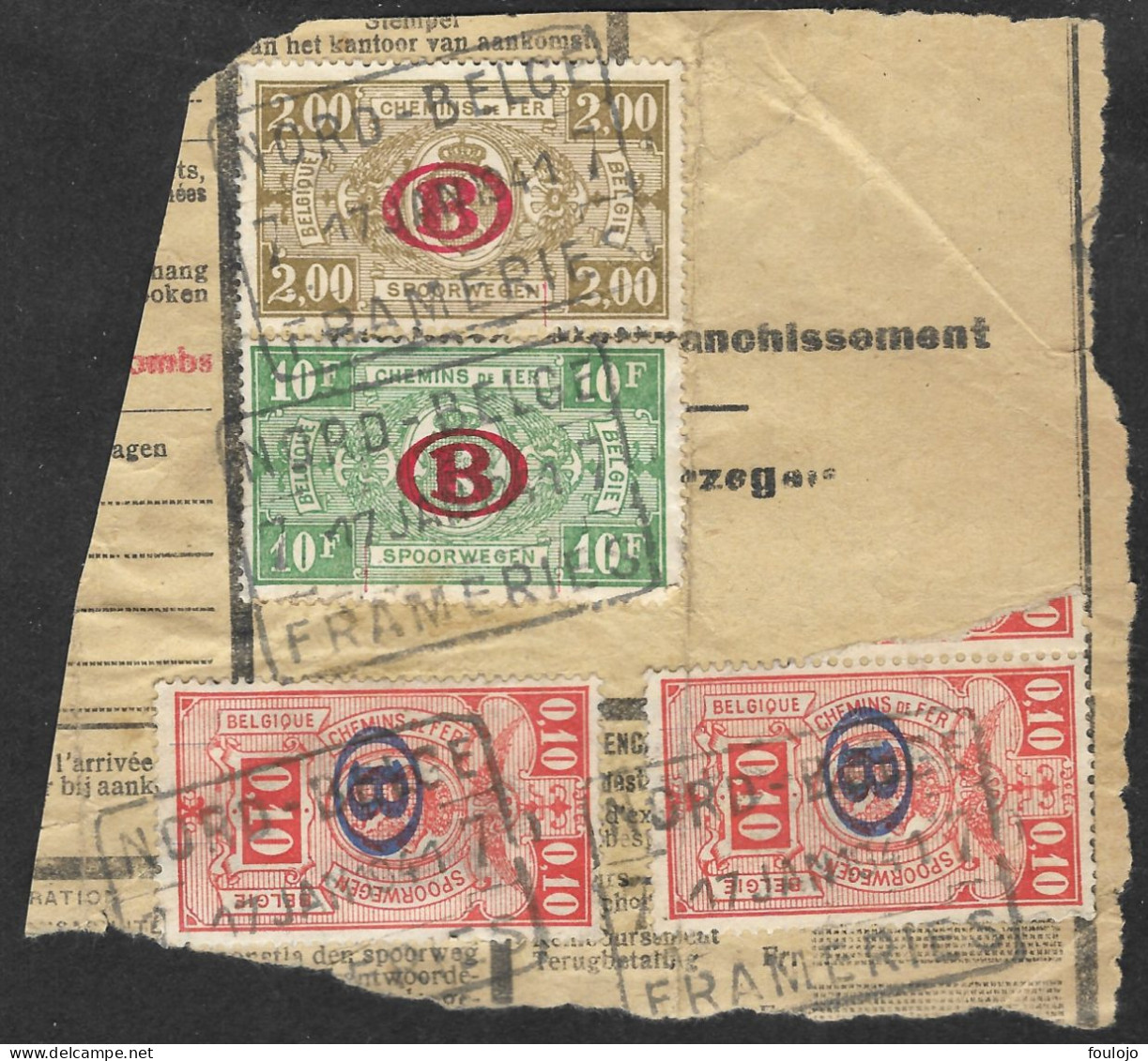 TR213+TR223+TR231 Oblit. Nord-belge Frameries Le 17 Jan 1941  (Alb Vert Lot 17) - Dokumente & Fragmente