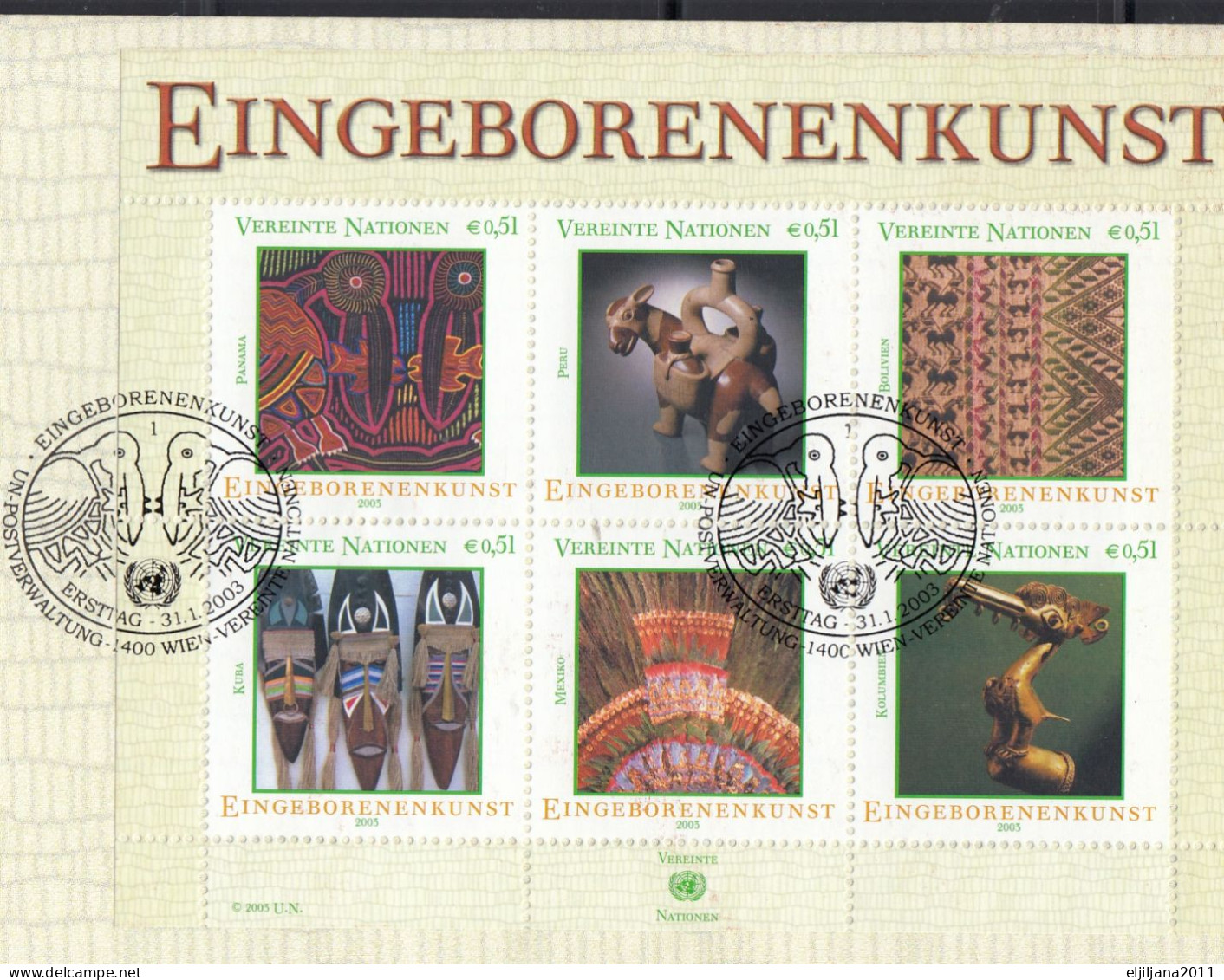 Action !! SALE !! 50 % OFF !! ⁕ UN 2003 Vienna  Indigenous Art / Eingeborenenkunst  XXL FDC Cover - Storia Postale