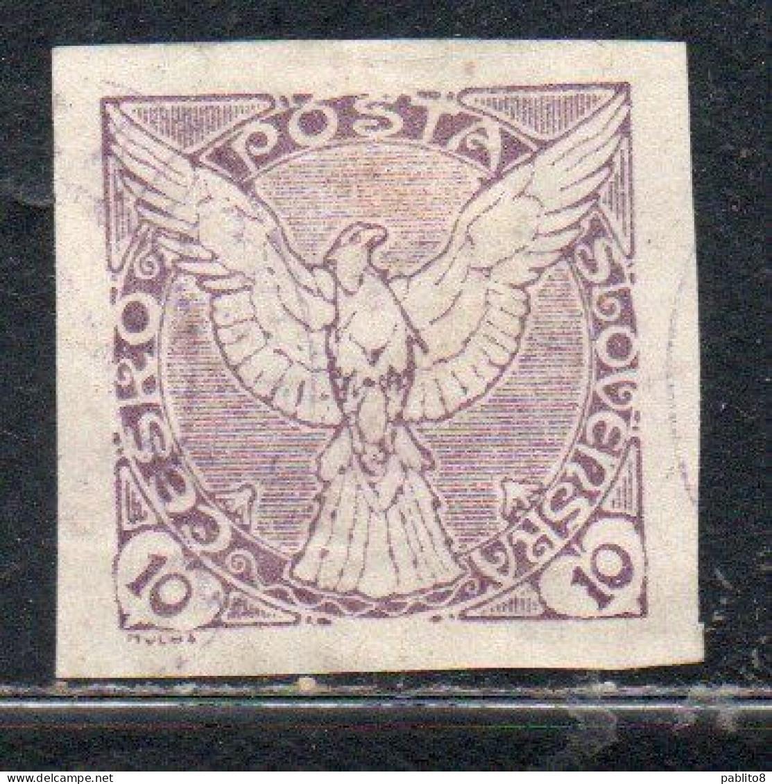 CZECHOSLOVAKIA CESKA CECOSLOVACCHIA 1918 1920 IMPERF. NEWSPAPER STAMPS WINDHOVER 10h MH - Zeitungsmarken