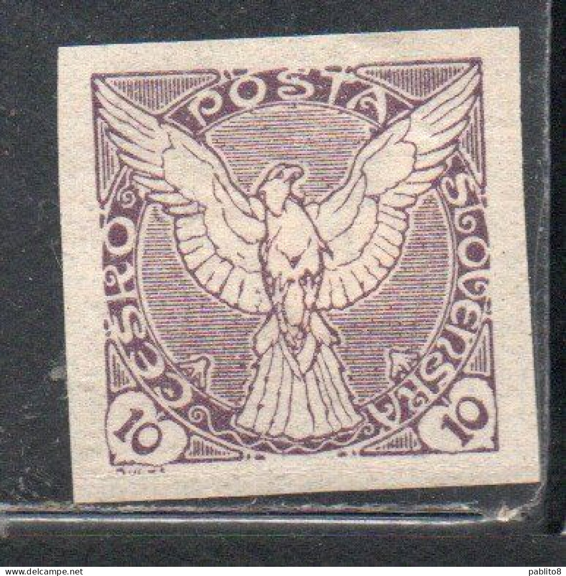 CZECHOSLOVAKIA CESKA CECOSLOVACCHIA 1918 1920 IMPERF. NEWSPAPER STAMPS WINDHOVER 10h MH - Zeitungsmarken