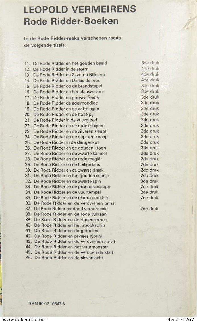 Vintage Books : DE RODE RIDDER N° 11 HET GOUDEN BEELD - 1980 5e Druk - Conditie : Bijna Nieuwstaat - Juniors