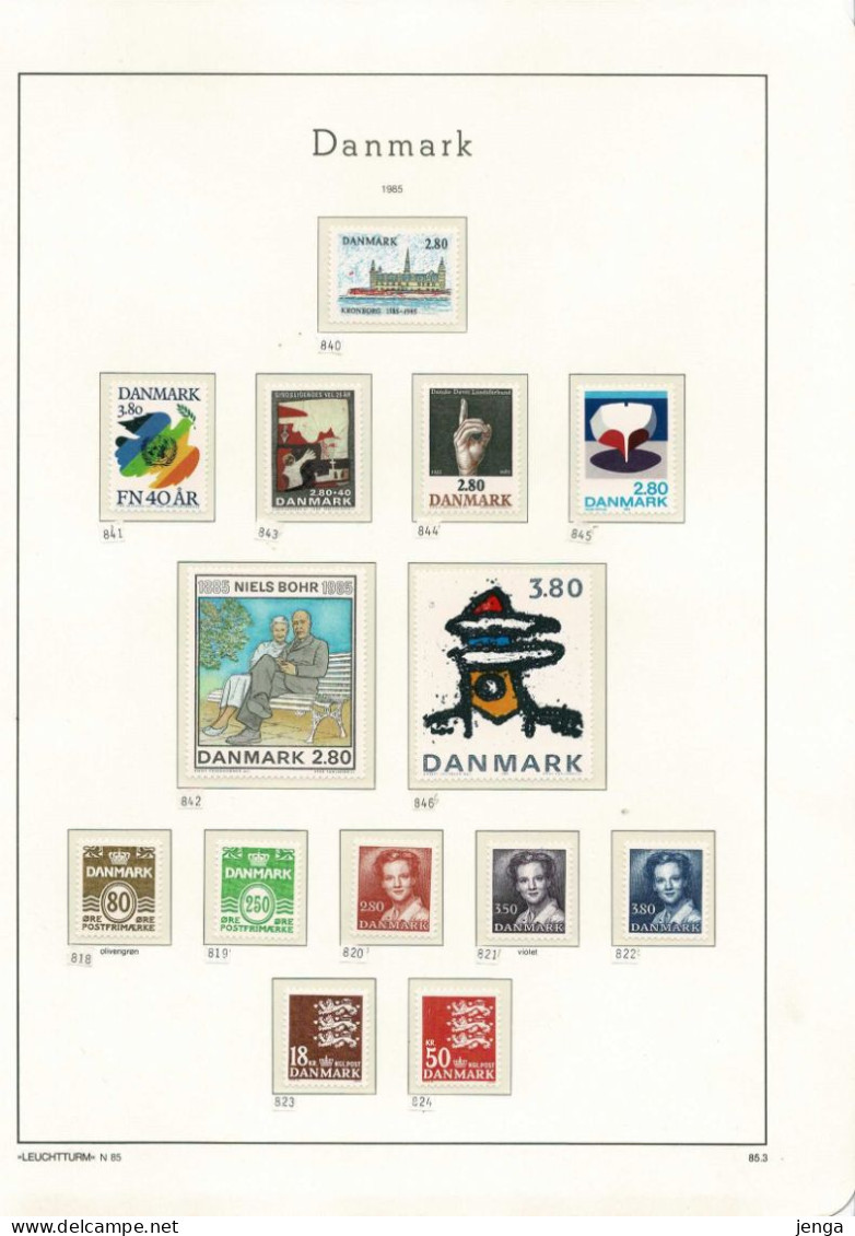 Denmark 1983-1985. Complete collection with 83 MNH(**) in clear mounts on LEUCHTTURM pages.