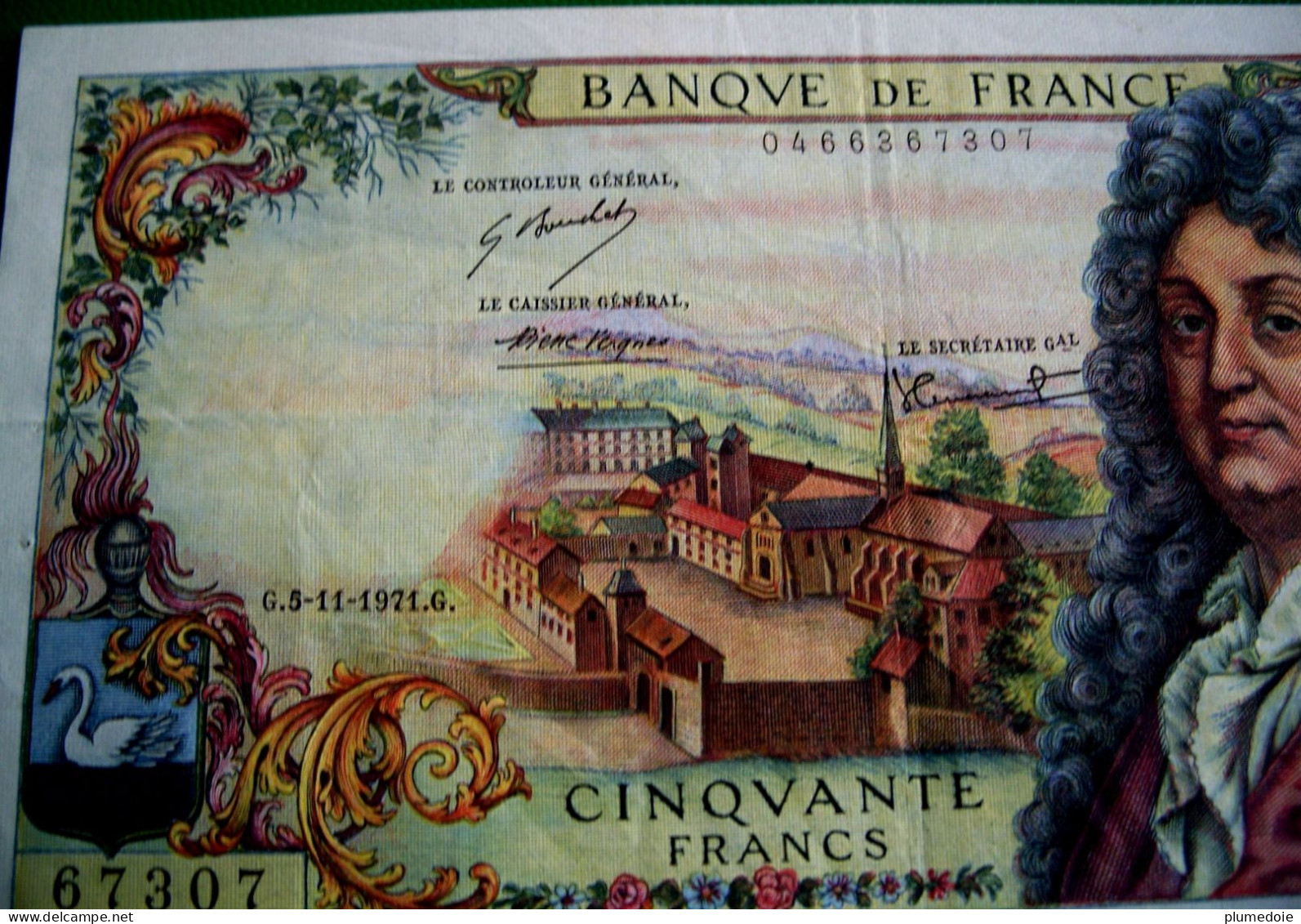 FRANCE BILLET 50 Francs RACINE . 5 11 1971 . ALPHABET O .187 . Numéro Série 67307 - 50 F 1962-1976 ''Racine''