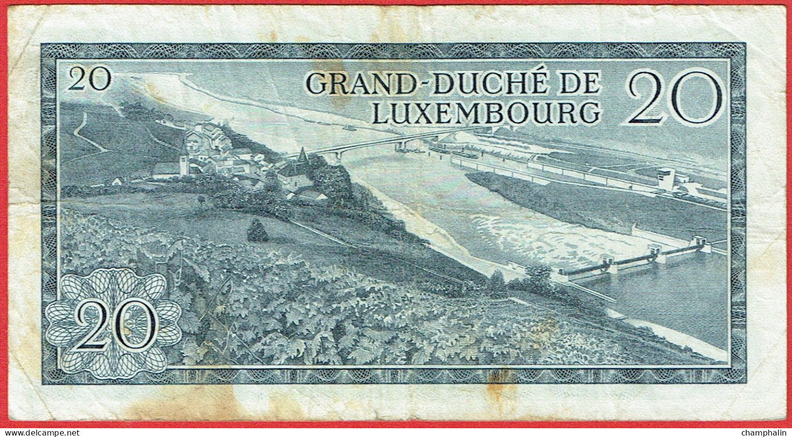 Luxembourg - Billet De 20 Francs - 7 Mars 1966 - Grand-Duc Jean - P54 - Luxembourg