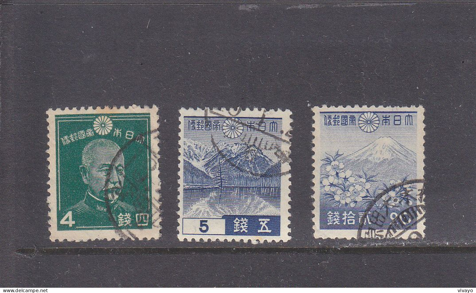 JAPAN - JAPON - O / FINE CANCELLED - 1937 - ADMIRAL TOGO, KAMIKOCHI, FUJI    Yv. 242, 264, 272   Mi. 257A, 258, 265 - Gebruikt