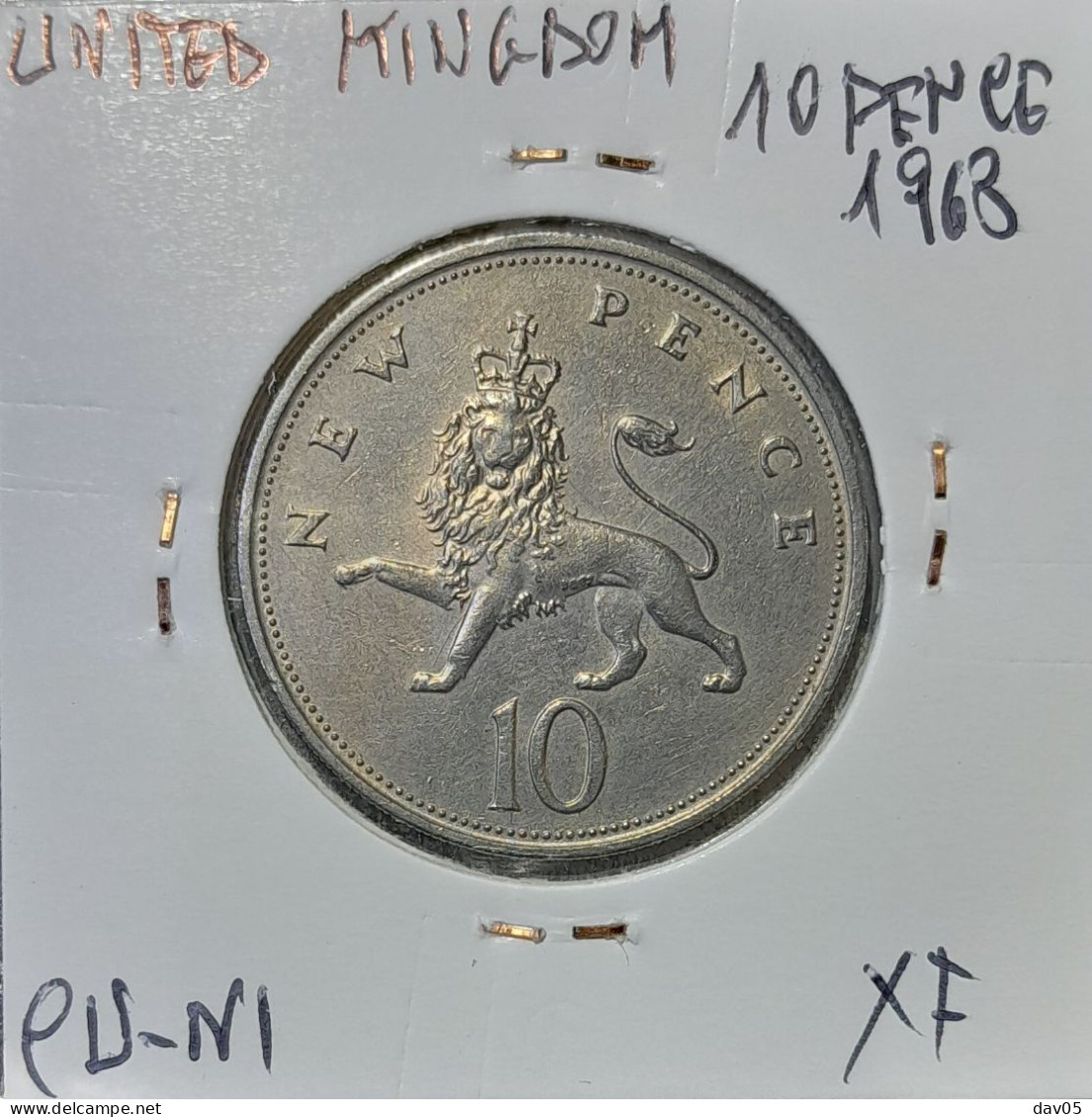 UNITED KINGDOM  - 10 PENCE 1968 - XF - 10 Pence & 10 New Pence