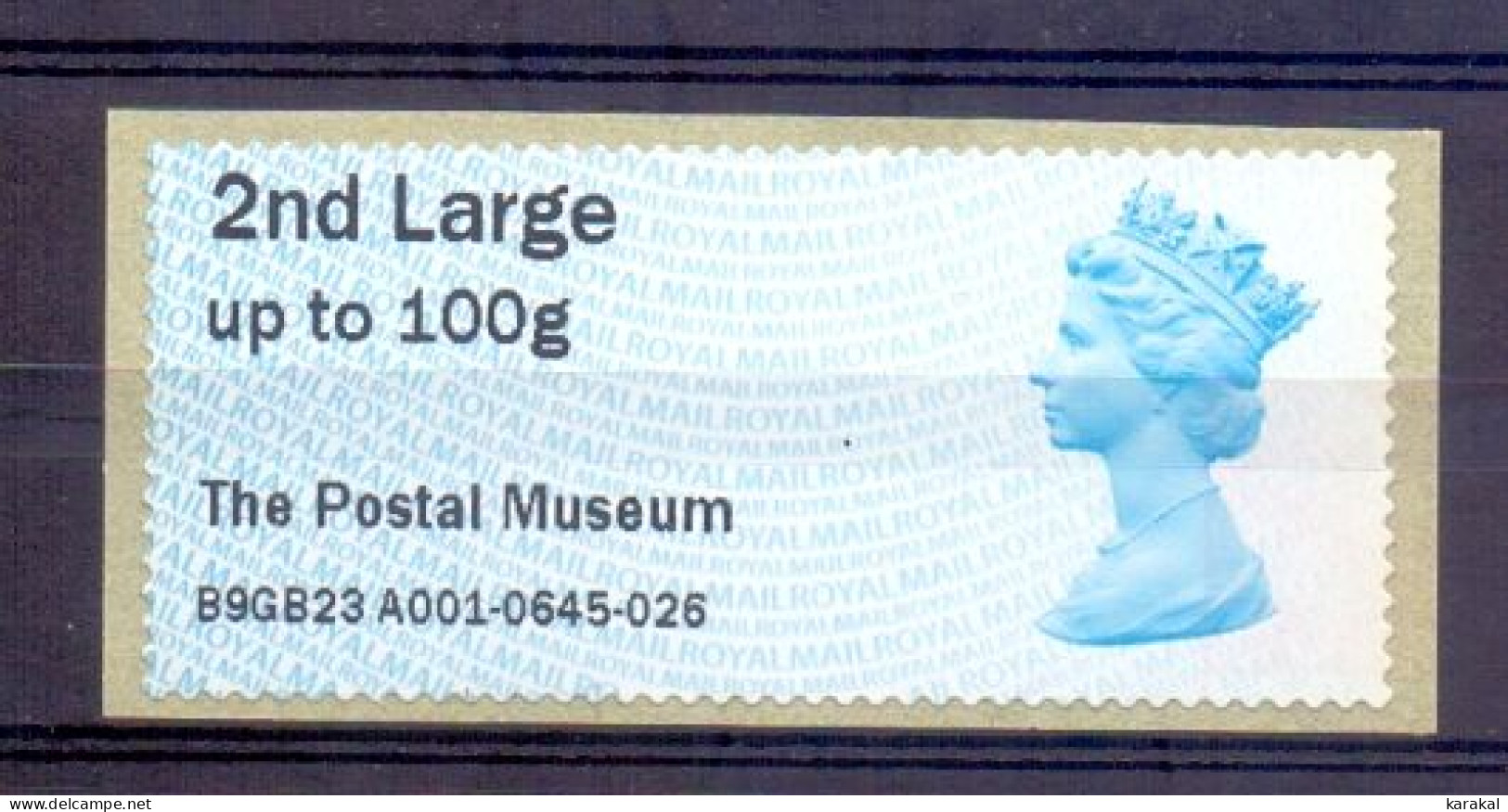 UK Post & Go ATM 2nd Class The Postal Museum Her Majesty The Queen MNH - Post & Go Stamps