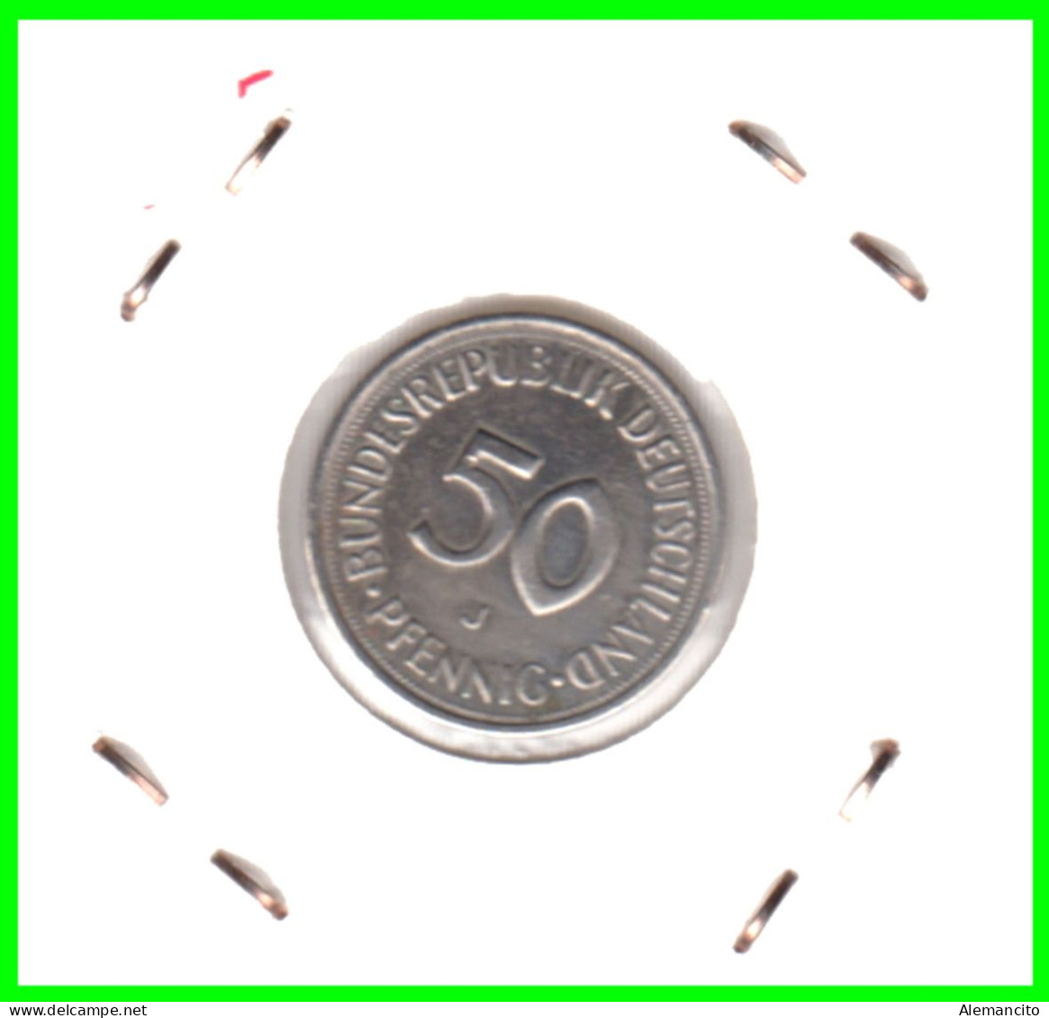 ALEMANIA -DEUTSCHLAND - GERMANY-MONEDA DE LA REPUBLICA FEDERAL DE ALEMANIA DE 50 Pfn-DEL AÑO - 1982 - CECA - J - HAMBURG - 50 Pfennig