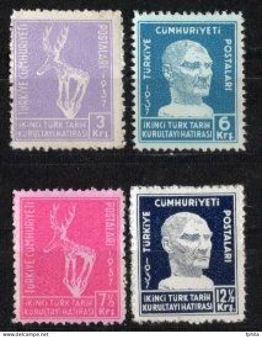 1937 TURKEY 2ND TURKISH HISTORICAL CONGRESS MINT WITHOUT GUM - Unused Stamps