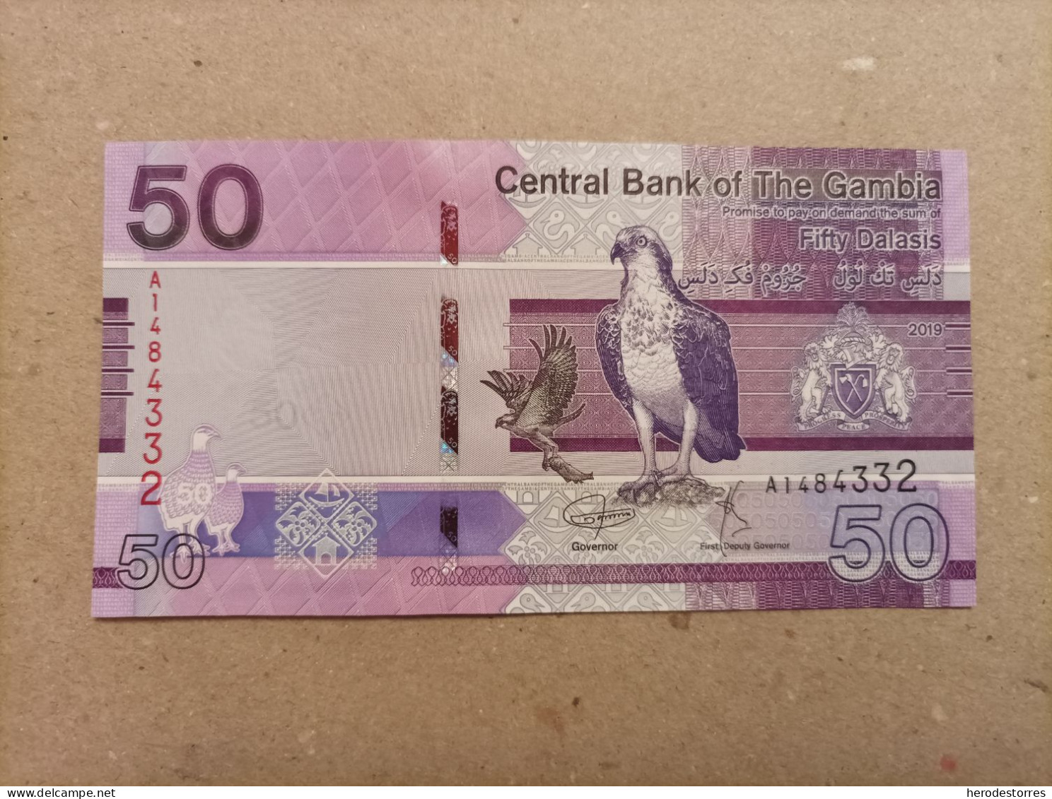 Billete De Gambia De 50 Dalasis Serie A, Año 2019, UNC - Gambia