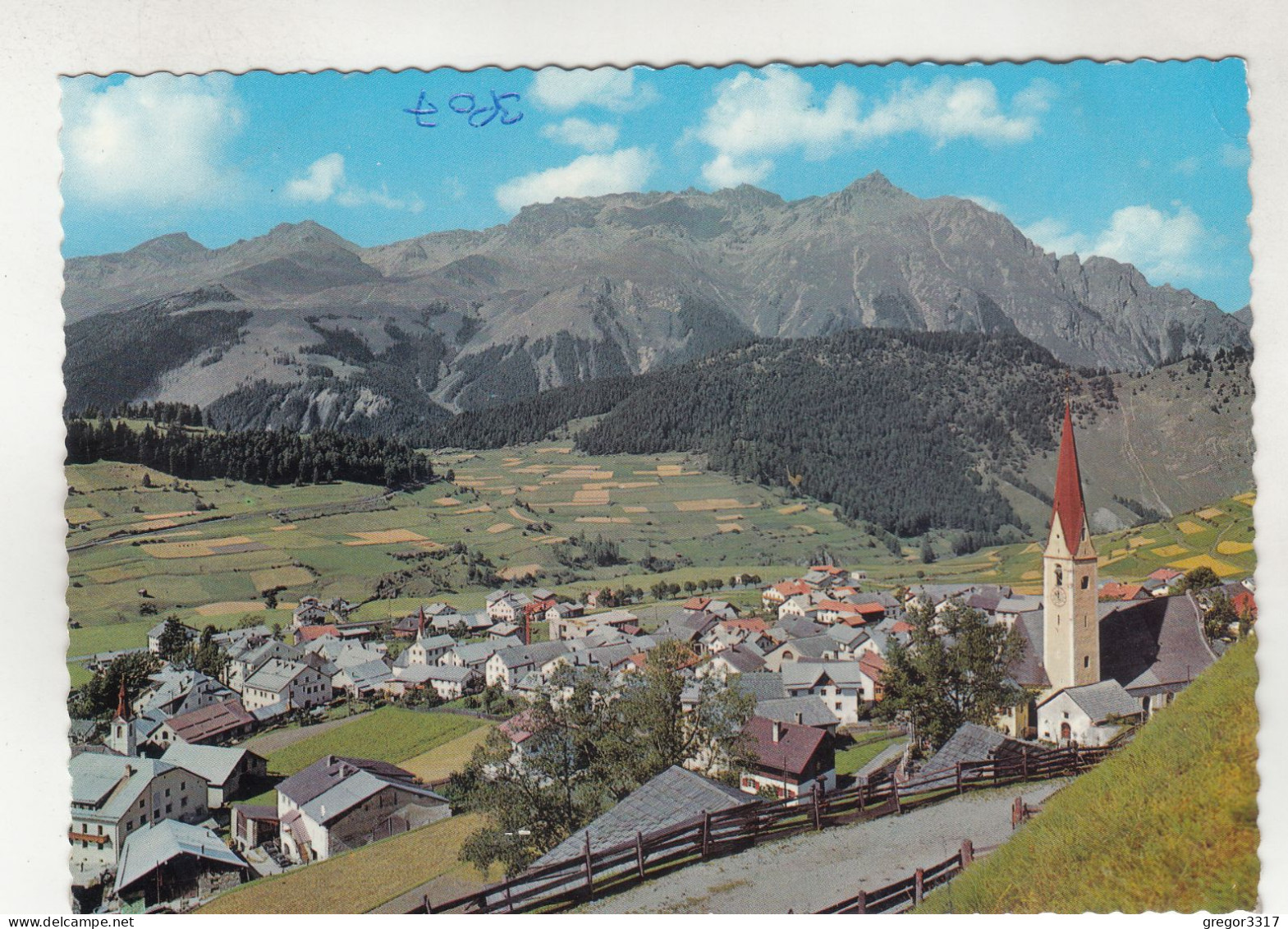 D5914) NAUDERS Gegen Piz Mondin - Oberinntal - Tirol - Straße U. Kirche Im Vordergrund - Nauders