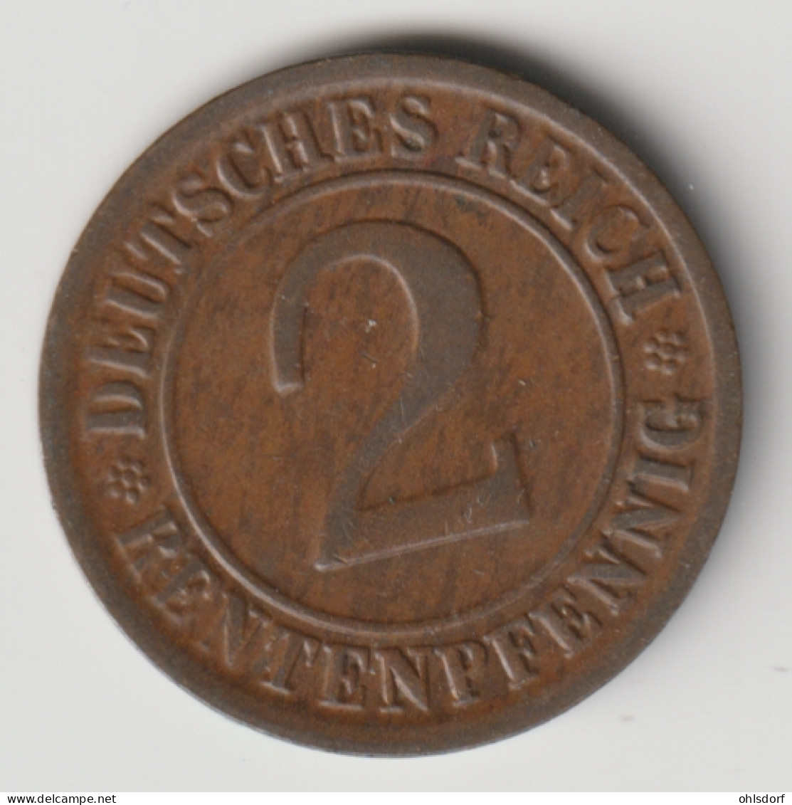 DEUTSCHES REICH 1923 G: 2 Rentenpfennig, KM 31 - 2 Rentenpfennig & 2 Reichspfennig