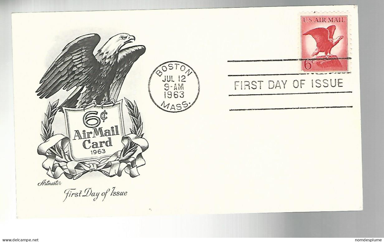 53286 ) USA First Day Cover Air Mail Card  Boston Postmark 1963 - 1961-1970