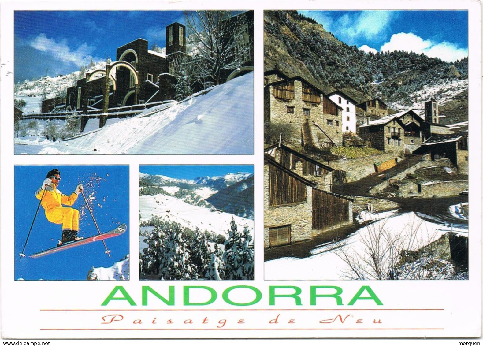 52069. Postal ANDORRA Francesa 1998. Tema EUROPA. Vistas Varias De La Nieve En Andorra - Covers & Documents