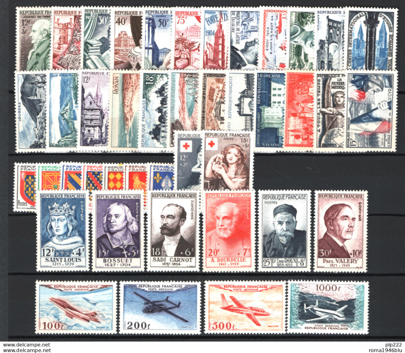 Francia 1954 Annata Complete Con Posta Aerea / Complete Year With Air Mail **/MNH VF - 1950-1959