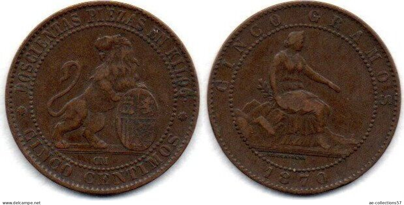 MA 27144 / Espagne - Spain - Spanien 5 Centimos 1870 OM TTB - Erstausgaben