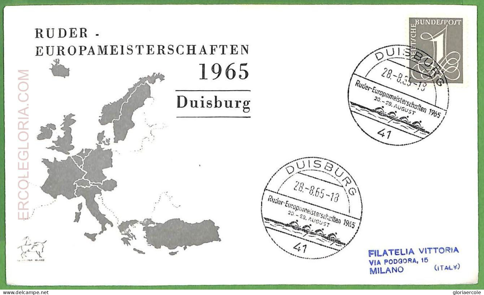 Af3712 - GERMANY - POSTAL HISTORY - FDC COVER -  ROWING Canoes - 1965 - Kano