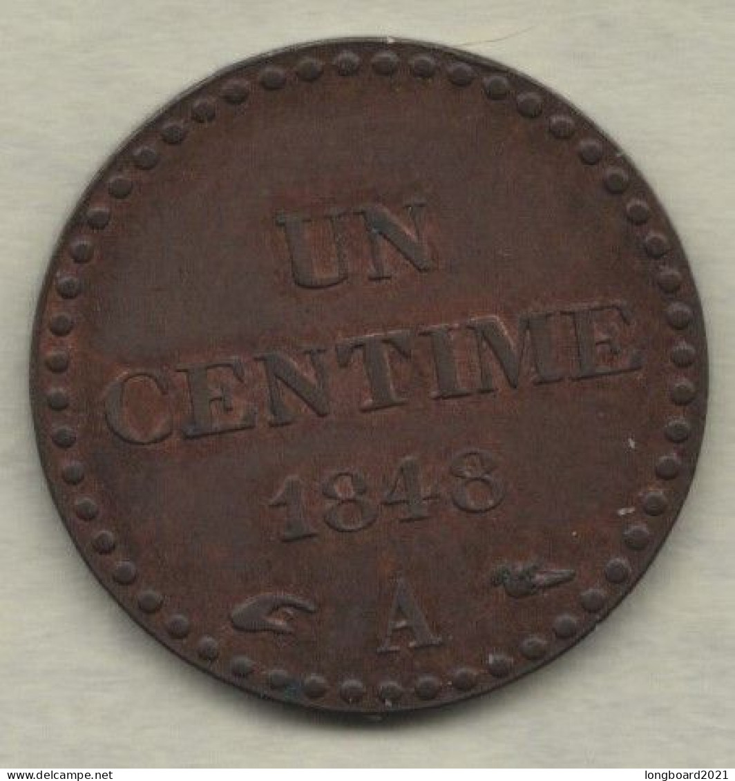 FRANCE - 1 CENTIME 1848 AUNC - 1 Centime