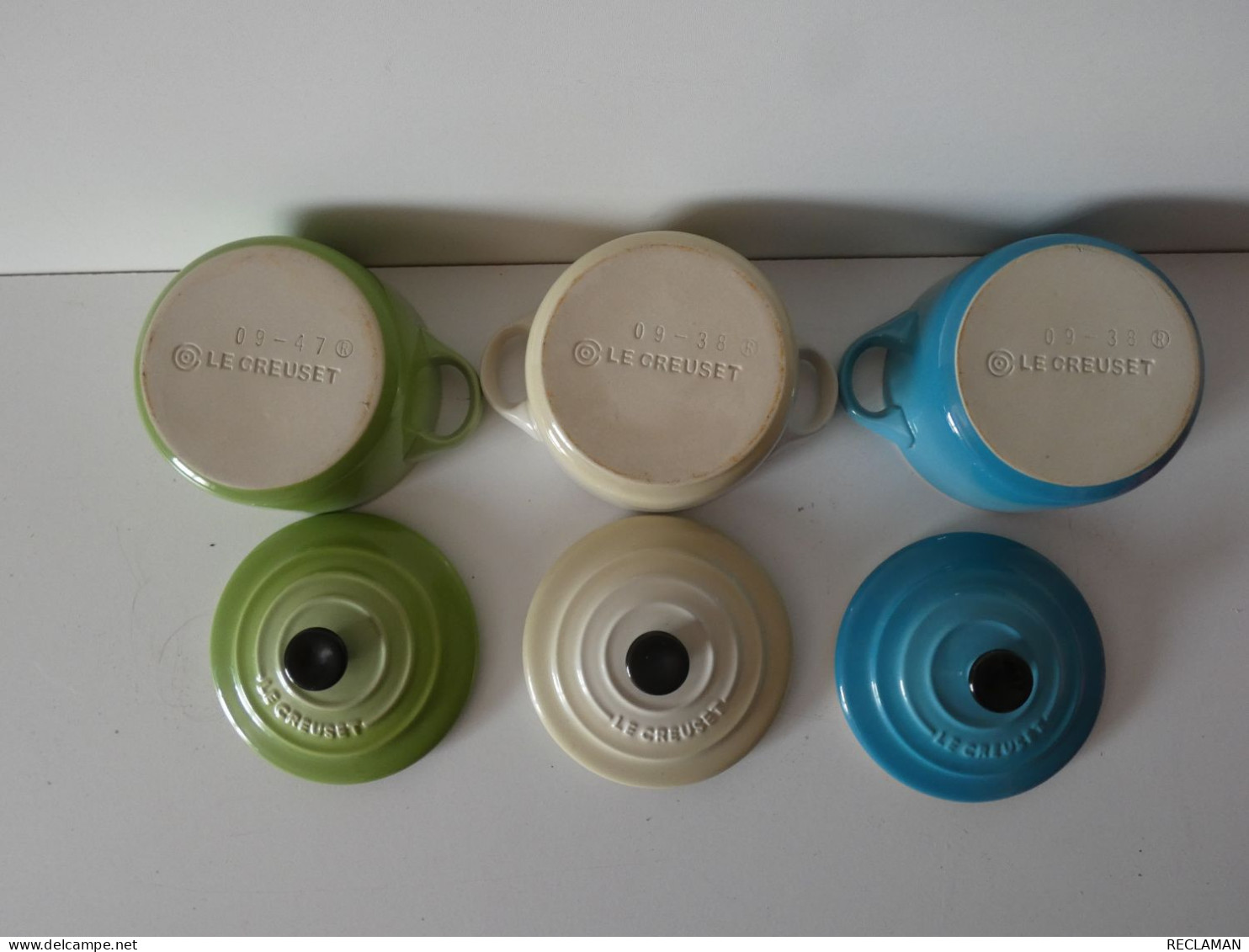 (c4) Le Creuset Lot 3 Mini-cocottes (25) Comme Neuves - Plats