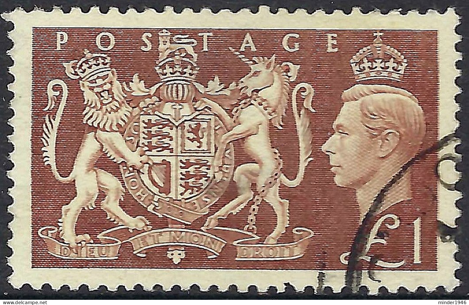 GREAT BRITAIN 1951 KGVI £1 Brown SG512 Used - Unused Stamps