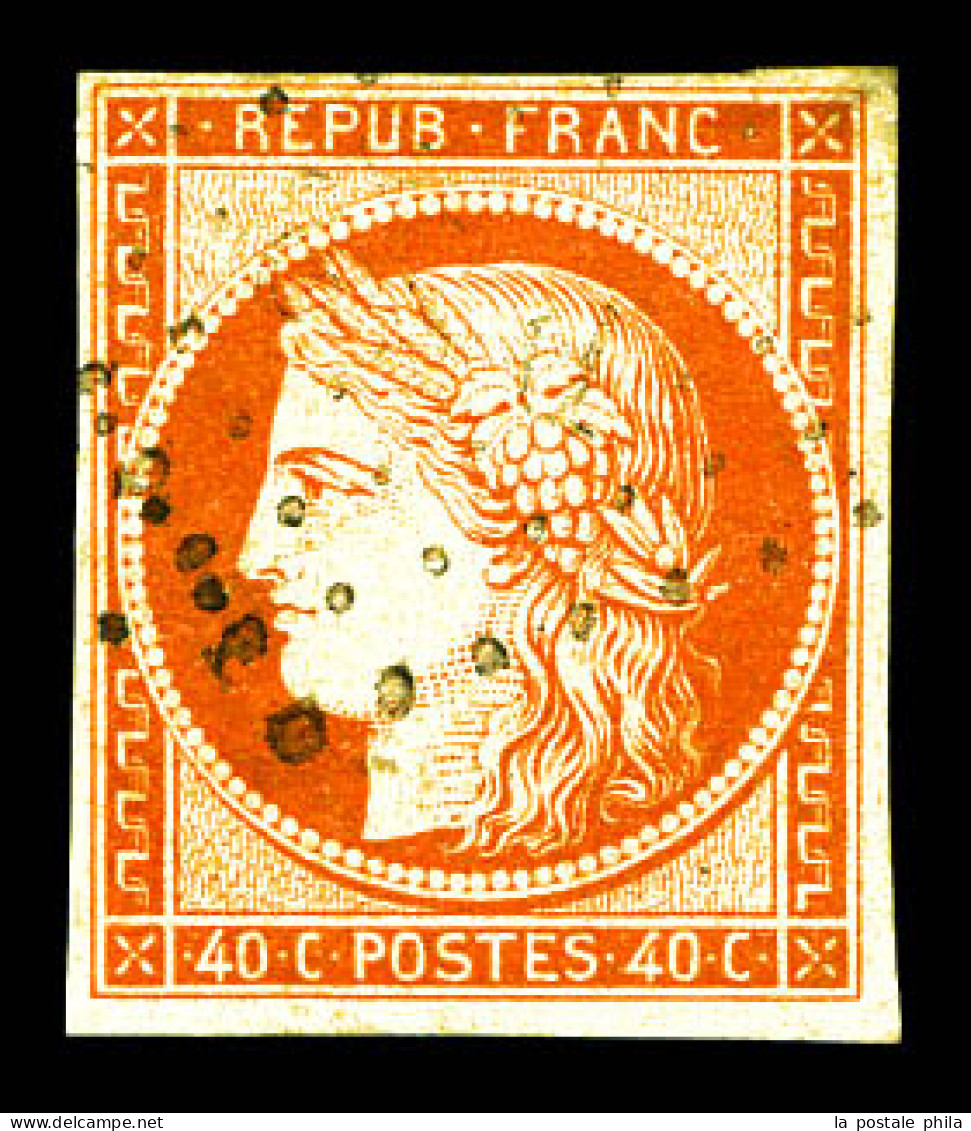 O N°5, 40c Orange Oblitération Légère. TTB (signé Scheller)  Qualité: Oblitéré  Cote: 500 Euros - 1849-1850 Ceres