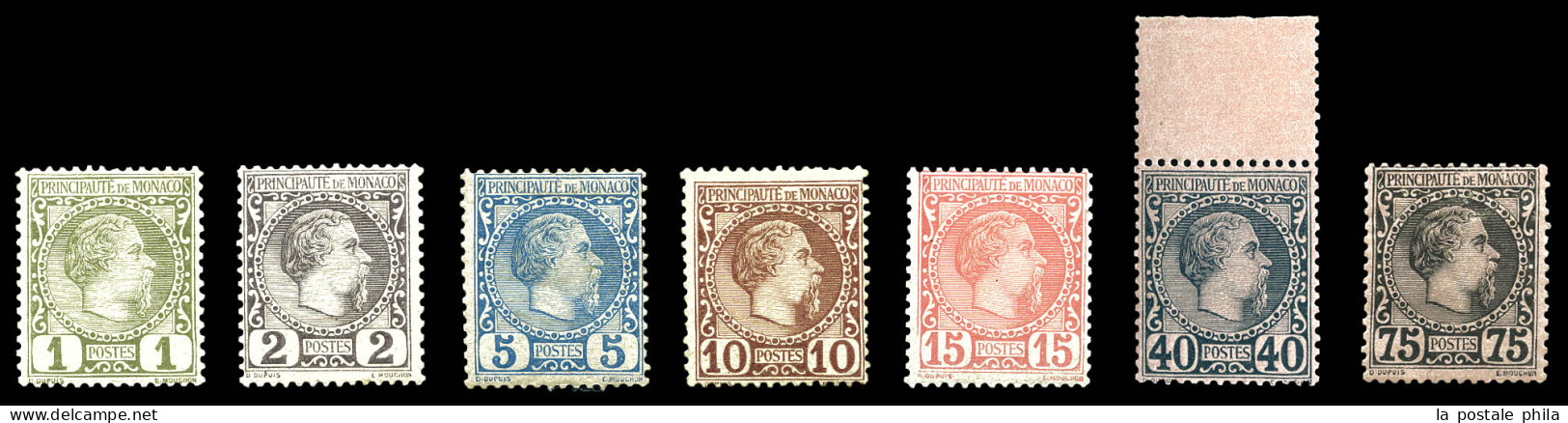 * N°1/8, Charles III, Complet Sf N°6, Les 7 Valeurs TTB  Qualité: *  Cote: 1405 Euros - Nuevos