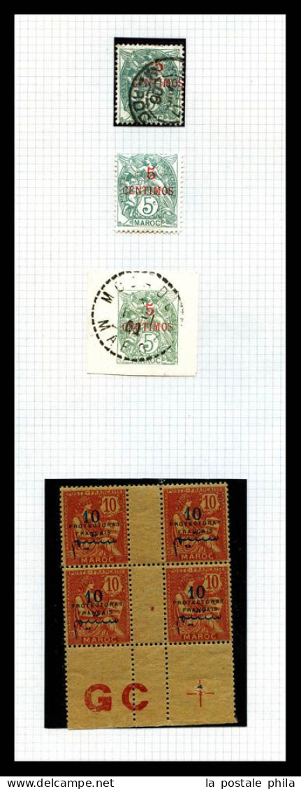 & MAROC BUREAUX FRANCAIS: 1891-1974, Solide Collection Très Fournie En Un Album Y & T Rouge Et Noir, Essentiellement Neu - Sammlungen