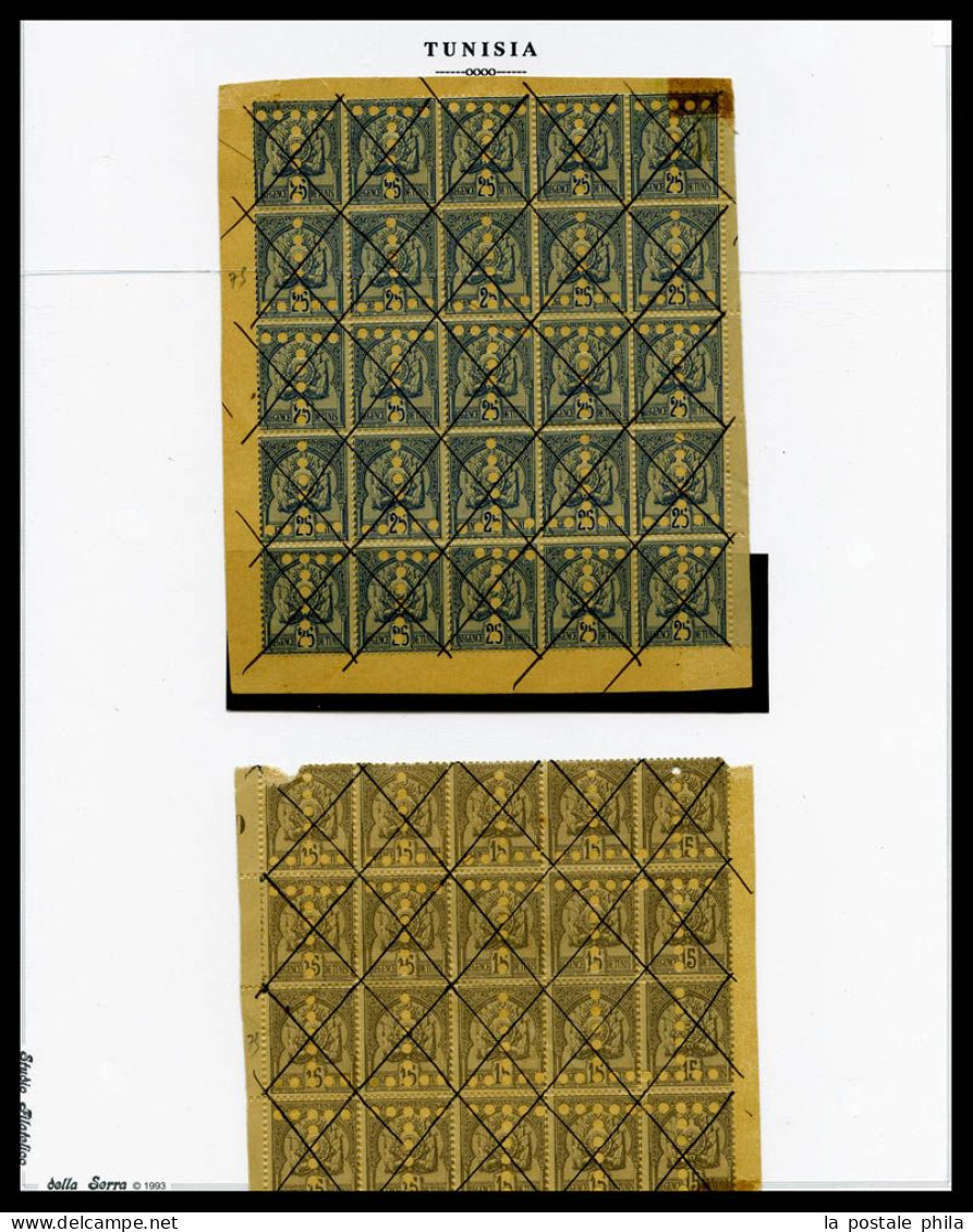 & TUNISIE: Collection composée de timbres neufs et obl dont variétés de surcharges, épreuves, non dentelés... TB  Qualit