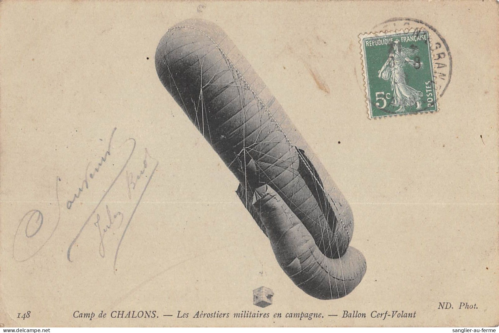 CPA 51 CAMP DE CHALONS / LES AEROSTIERS MILITAIRES EN CAMPAGNE / BALLON CERF VOLANT - Autres & Non Classés