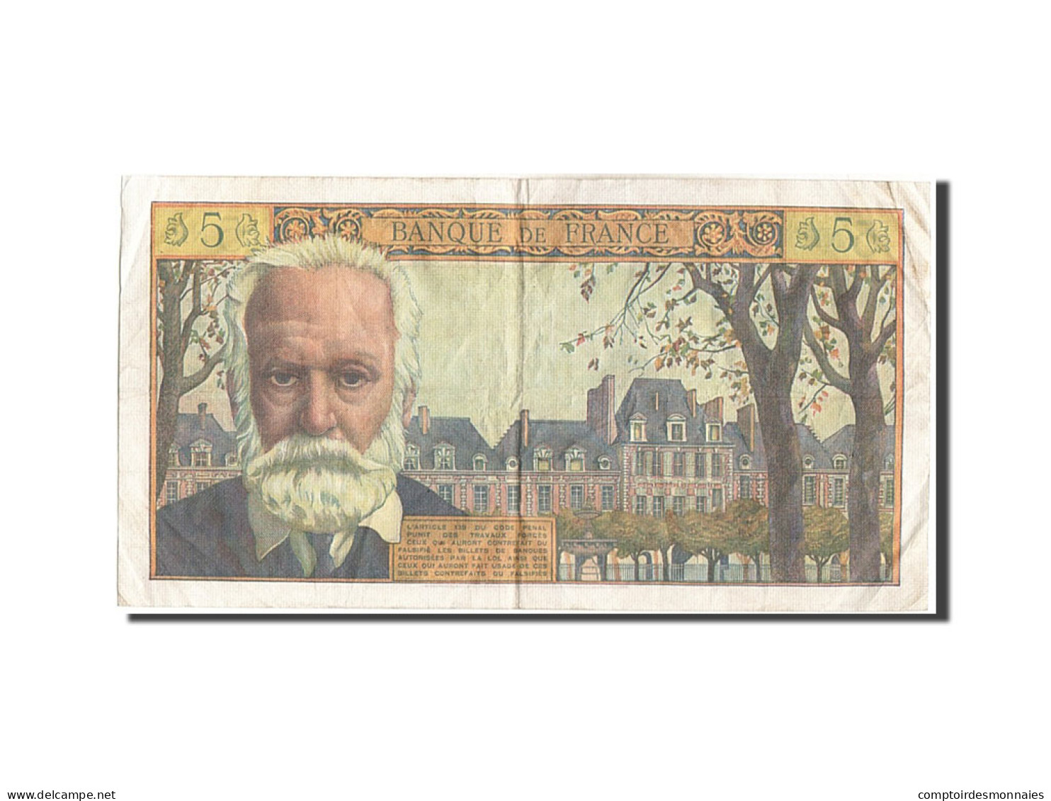 Billet, France, 5 Nouveaux Francs, 5 NF 1959-1965 ''Victor Hugo'', 1962 - 5 NF 1959-1965 ''Victor Hugo''