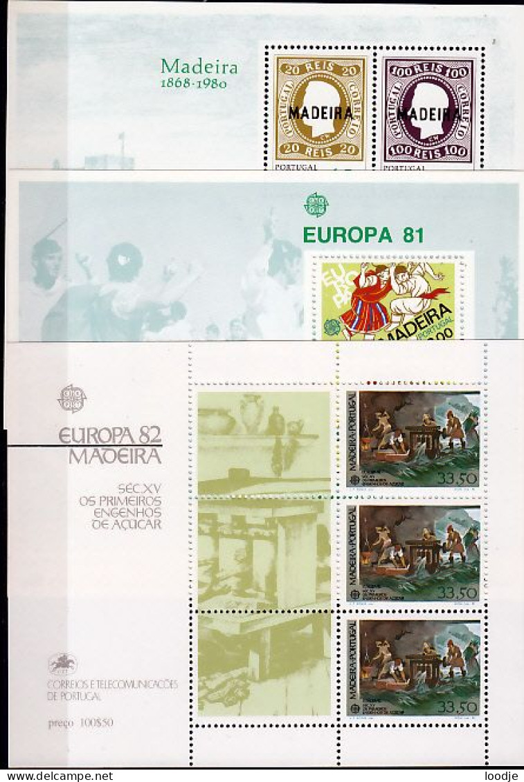 Madeira  Europa Cept Blokken 1980 T.m. 1982 Postfris - Collections