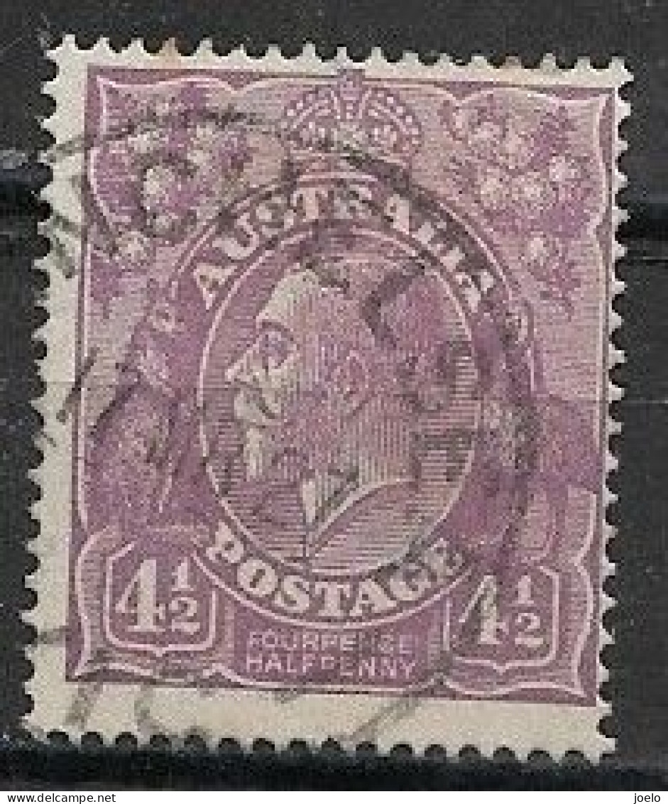 AUSTRALIA  GV 1926-30 HEADS  4.5d VIOLET PERF 13.5 X 12.5 WMK CROWN OVER A - Gebruikt