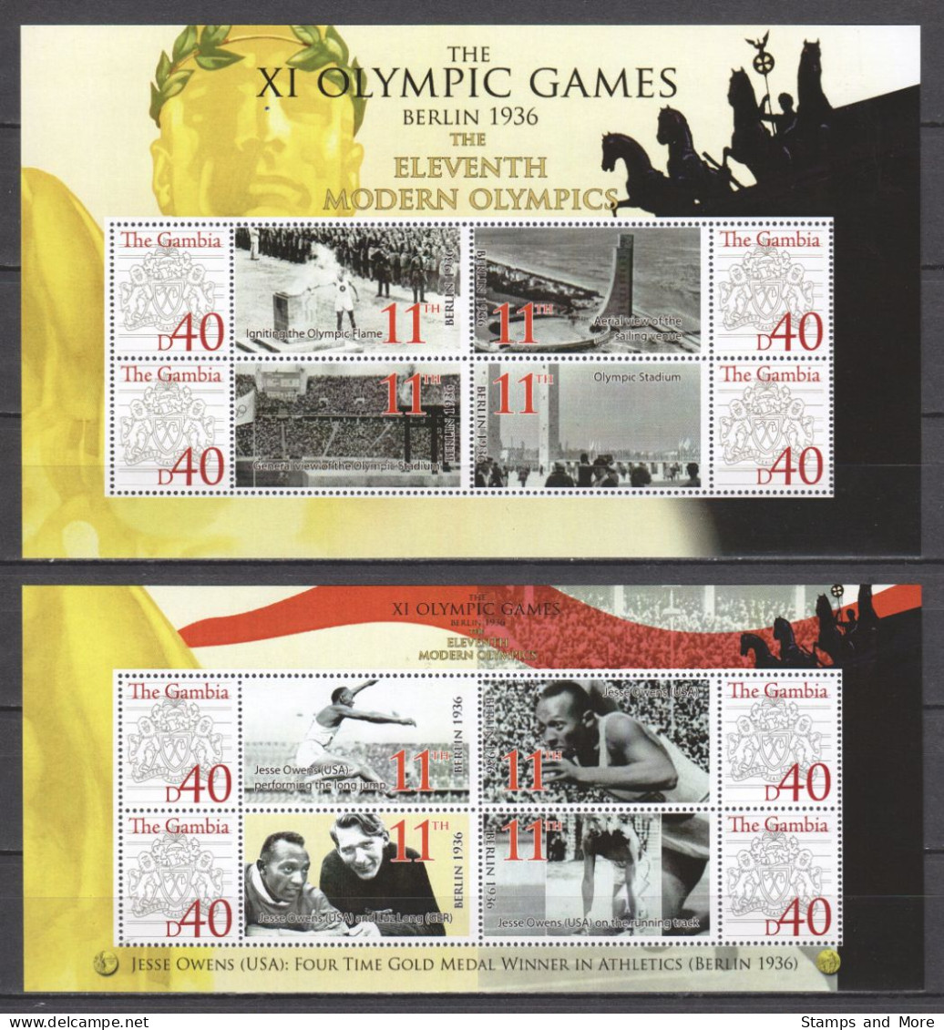 Gambia - SUMMER OLYMPICS BERLIN 1936 - Set 2 Of 2 MNH Sheets - Zomer 1936: Berlijn