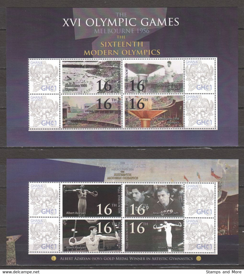 Ghana - SUMMER OLYMPICS MELBOURNE 1956 - Set 2 Of 2 MNH Sheets - Ete 1956: Melbourne