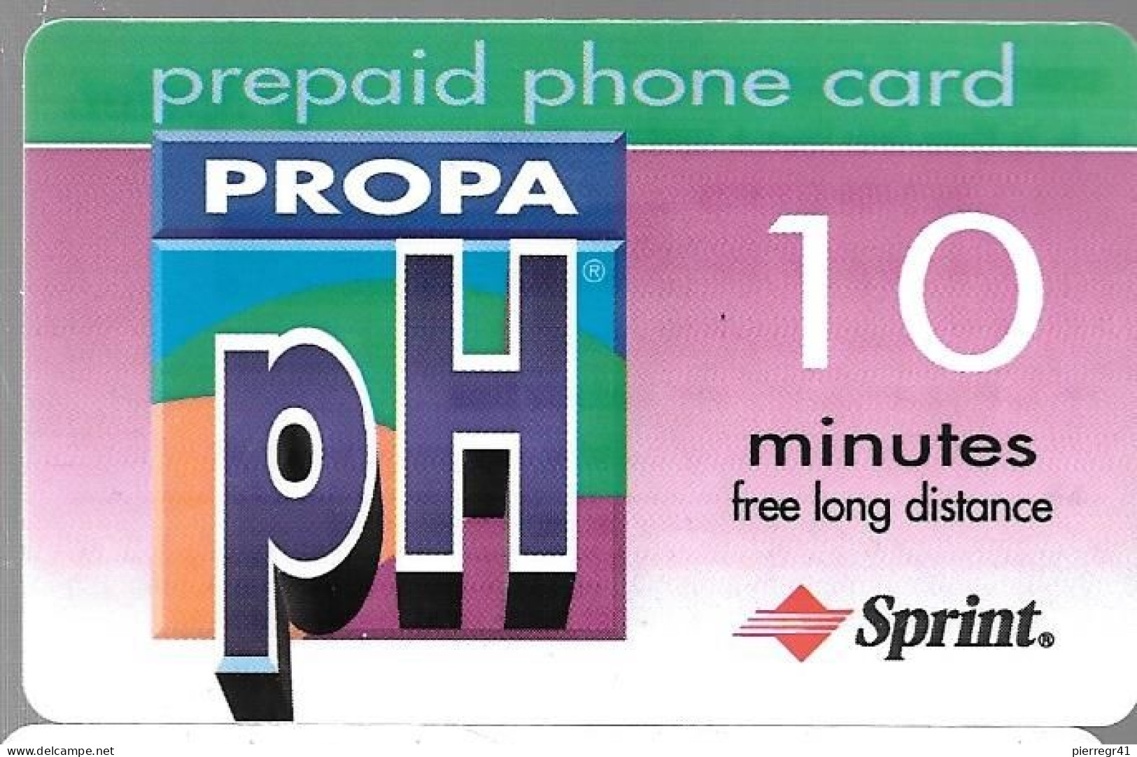 CARTE- PREPAYEE-USA-SPRINT-10Mn-PROPA PH-Exp10/1/99-Plastic-Glacé-T BE-RARE - Sprint