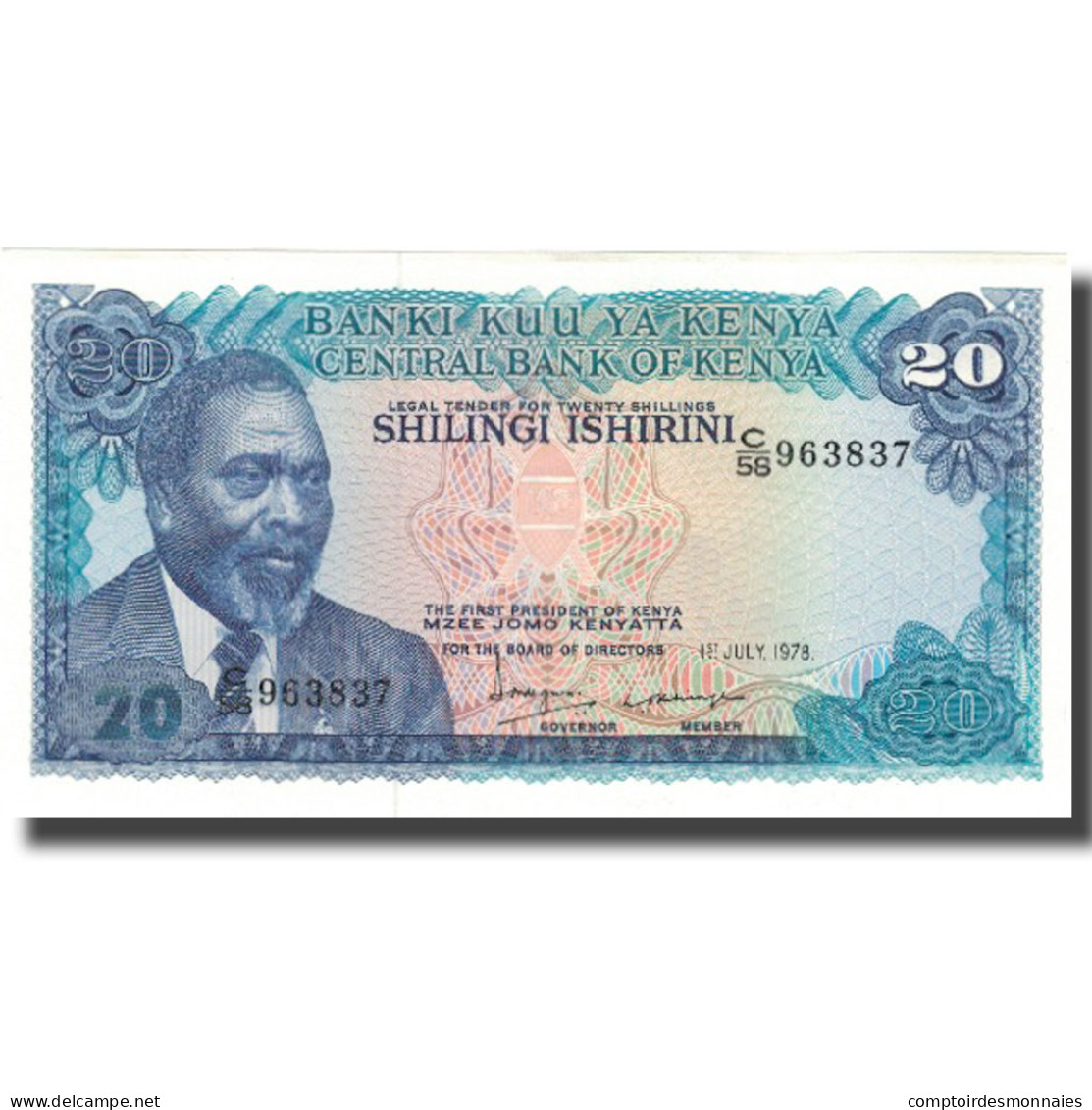 Billet, Kenya, 20 Shillings, 1978, 1978-07-01, KM:17, NEUF - Kenia