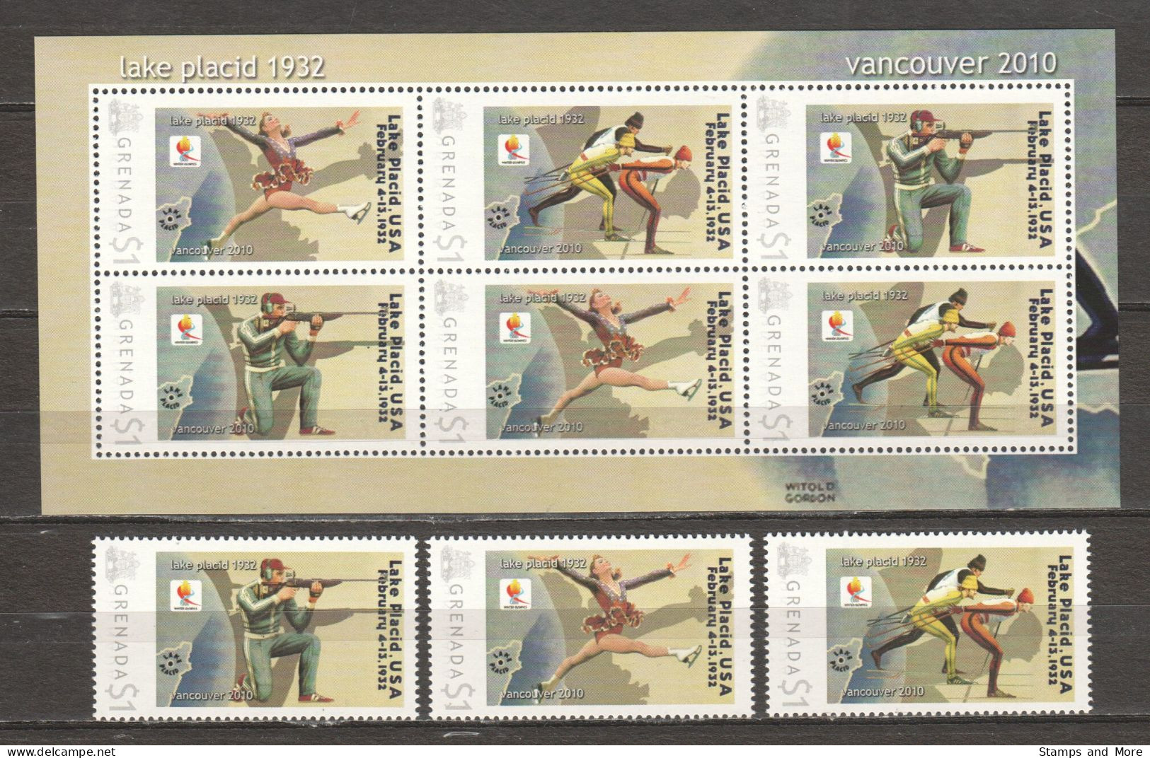 Grenada - Limited Edition Set 03 MNH - WINTER OLYMPICS VANCOUVER 2010 - LAKE PLACID 1932 - Winter 2010: Vancouver