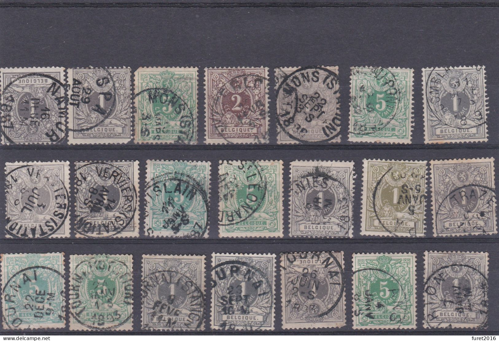 LION COUCHE : LOT DE TIMBRES OBLITERES Qualité Mixte - 1869-1888 Leone Coricato