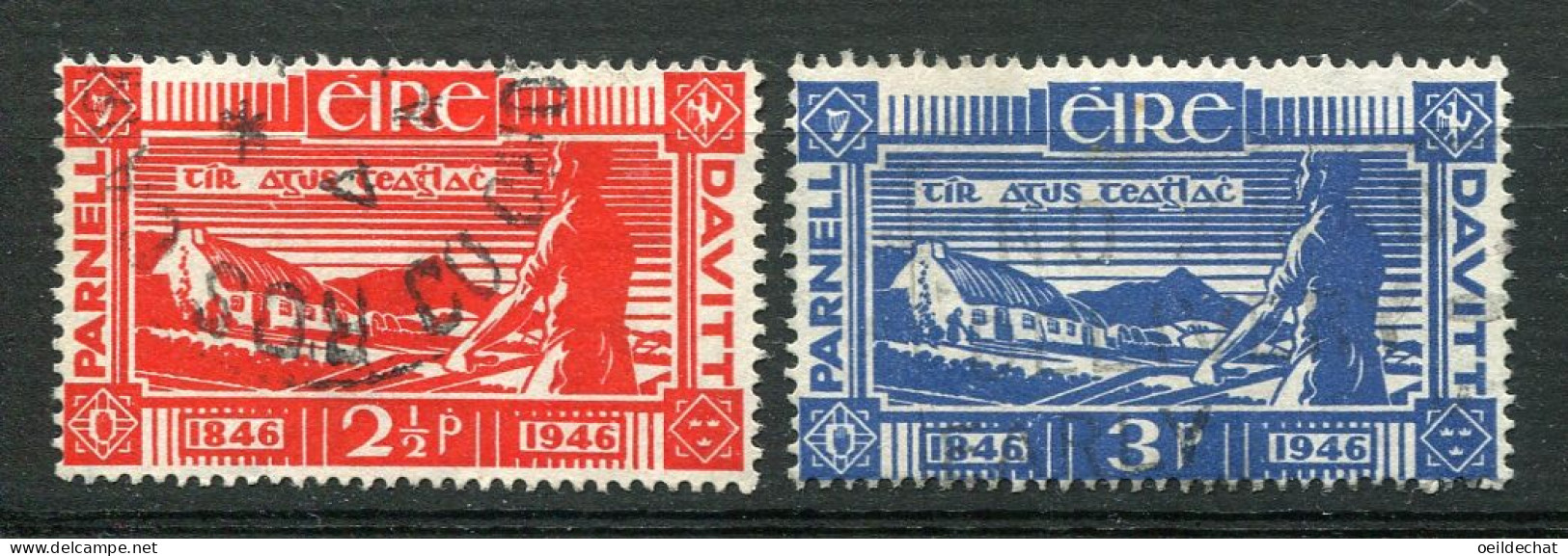 25687 Irlande N°104/5° Centenaire De La Naissance Des Patriotes Ch. S. Parnell Et M. Davitt  1946 TB - Oblitérés