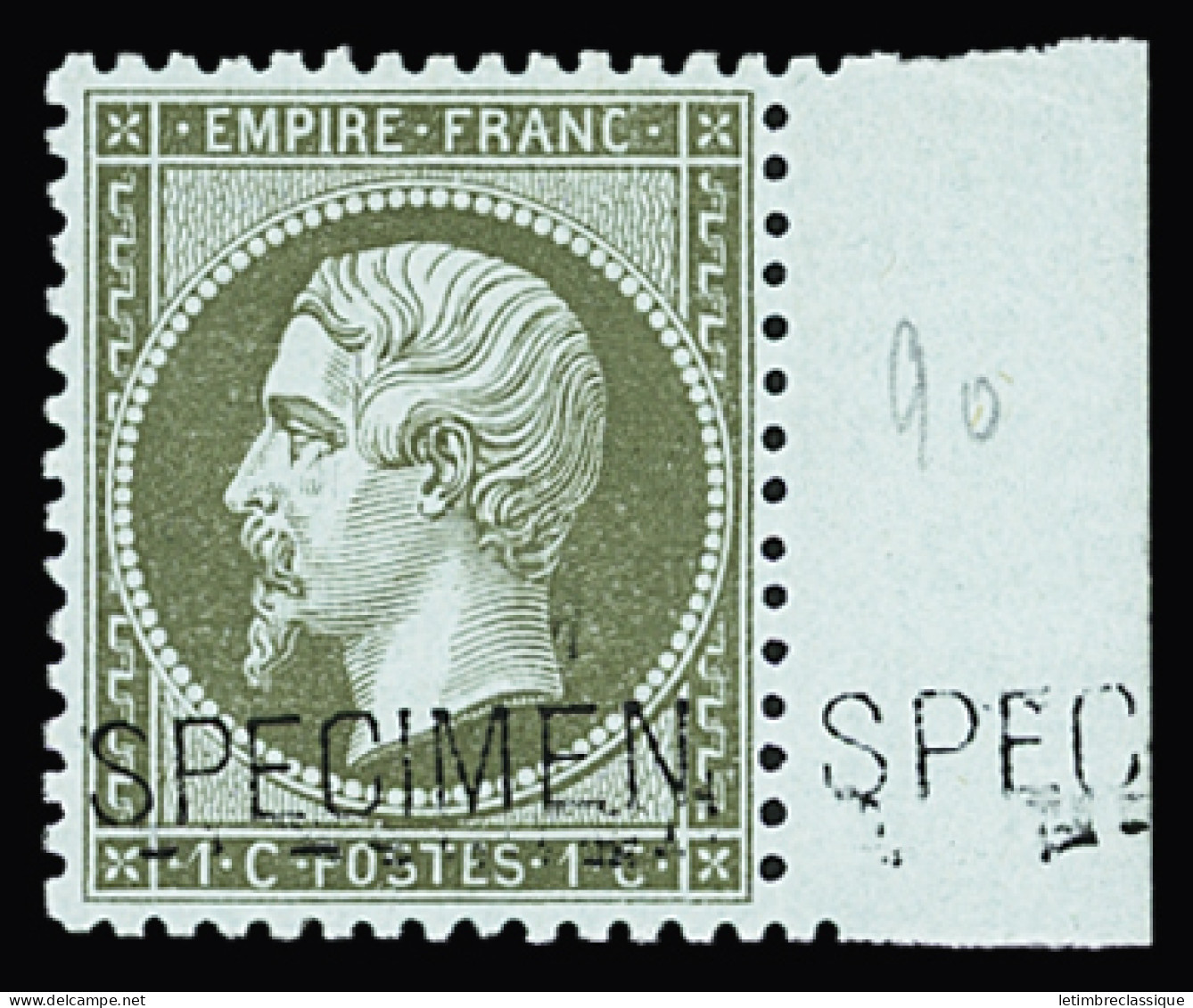 **,* N°25e 1c Vert Bronze Surchargé SPECIMEN, Bdf, **, N°26Bc 2c Rouge-brun Clair Surchargé SPECIMEN, Neuf *, TB - 1863-1870 Napoleon III Gelauwerd