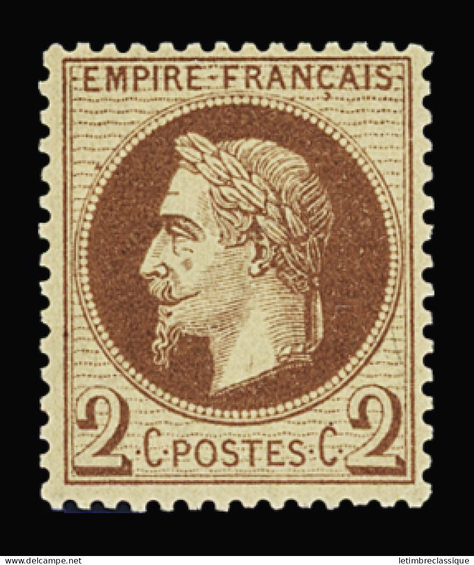 * N°26A 2c Rouge-brun, Neuf *, Beau Centrage, TB - 1863-1870 Napoleon III Gelauwerd