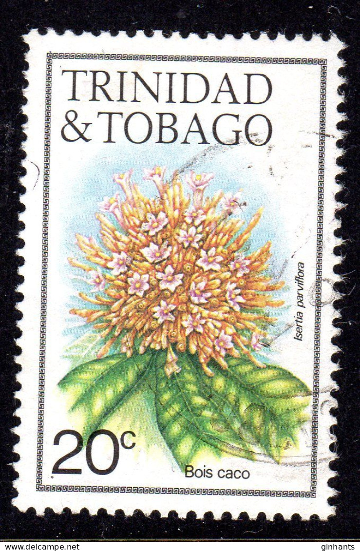 TRINIDAD & TOBAGO - 1983 FLOWERS 20c STAMP W14 S/W No IMPRINT FINE USED SG 639A - Trinidad & Tobago (1962-...)