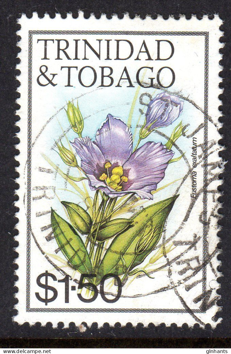 TRINIDAD & TOBAGO - 1983 FLOWERS $1.50 STAMP W14 S/W No IMPRINT FINE USED SG 647A - Trinidad & Tobago (1962-...)