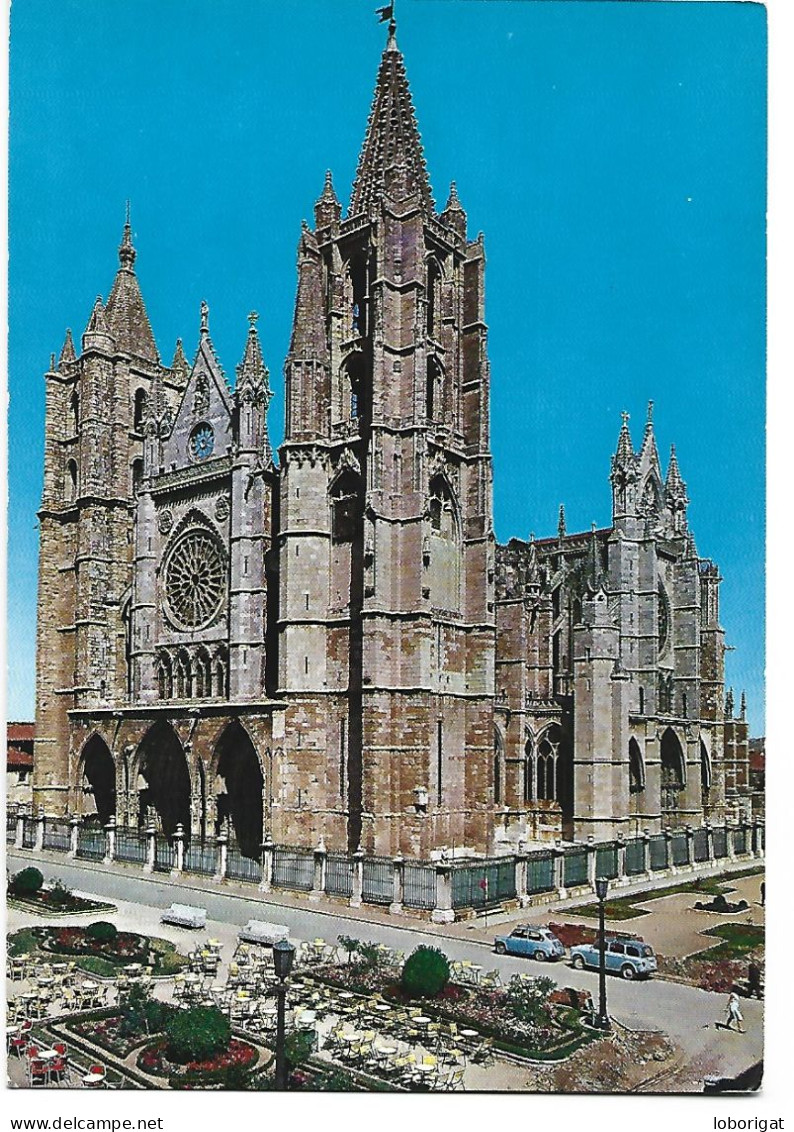 FACHADA PRICIPAL DE LA CATEDRAL / FAÇADE DE LA CATHEDRALE / FRONT OF THE CATHEDRAL.- LEON.- ( ESPAÑA). - León