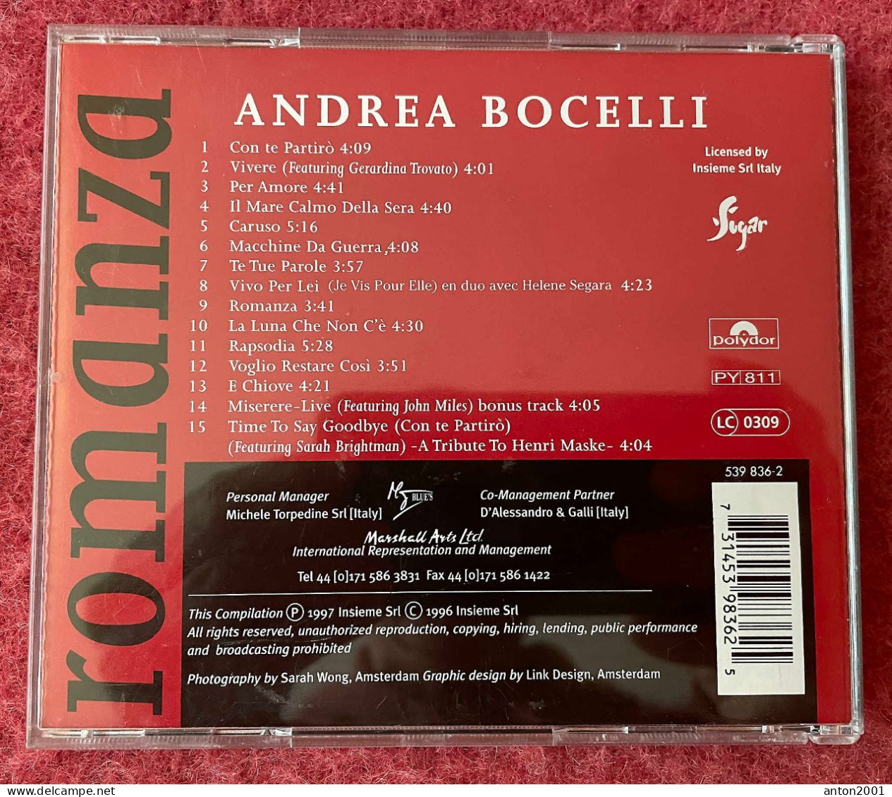 Andrea Bocelli : Romanza - Opere