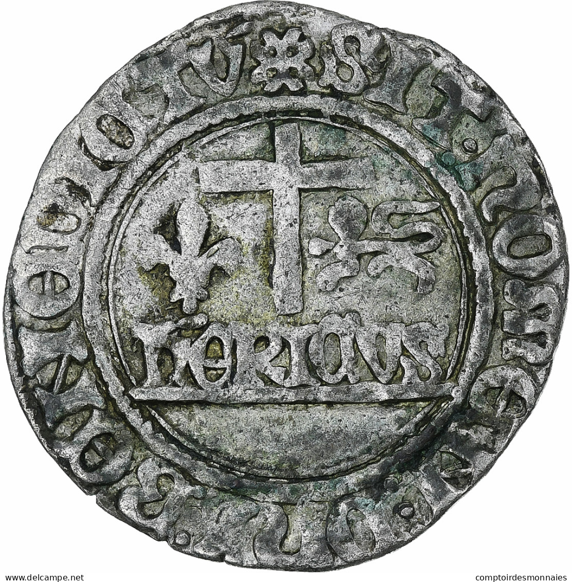 France, Henri VI, Blanc Aux Écus, 1422-1453, Auxerre, TTB, Billon, Duplessy:445 - 1422-1453 Henri VI De Lancastre