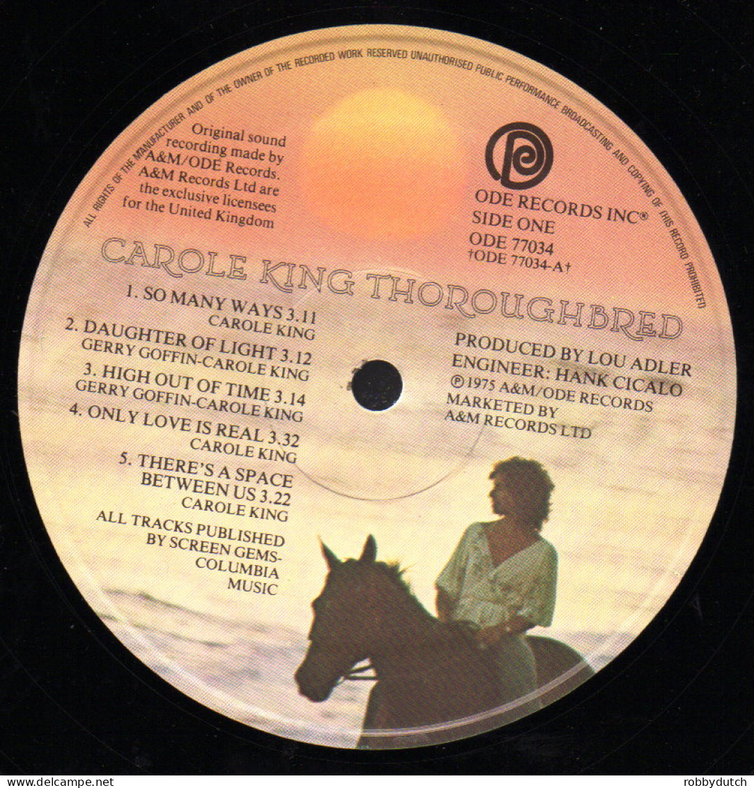 * LP *  CAROLE KING - THOROUGHBRED (USA 1975 EX) - Country Y Folk